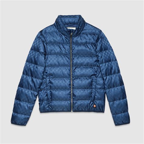 gucci down jacket blue|Gucci padded jacket men's.